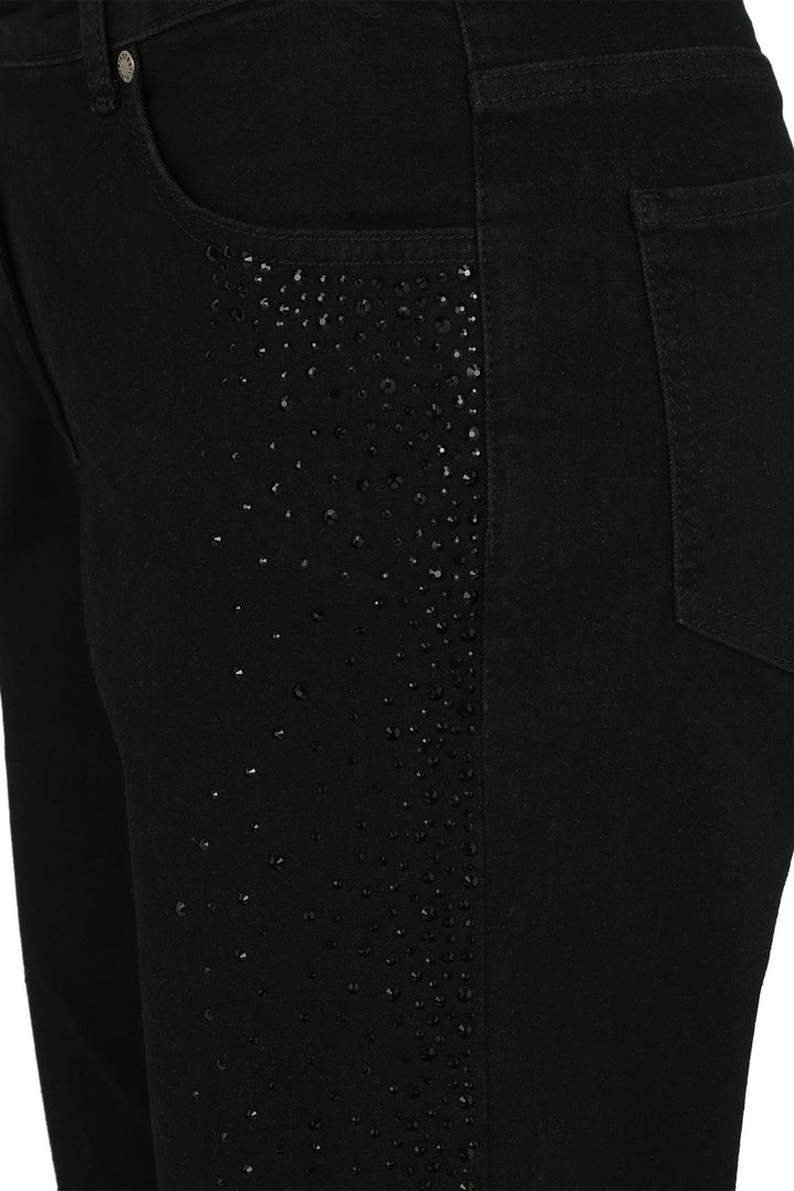 Black pants with decorative elements on a white background