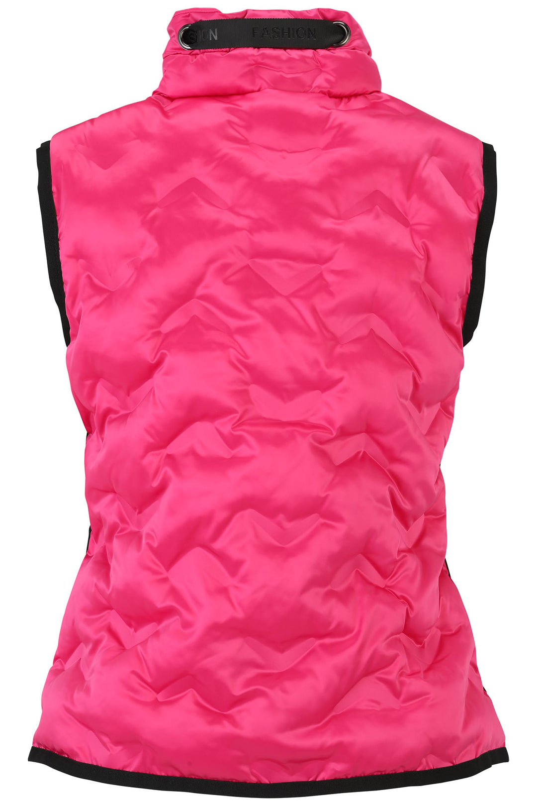 Pink puffer vest on a white background
