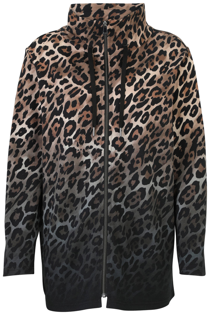Leopard print jacket on a white background