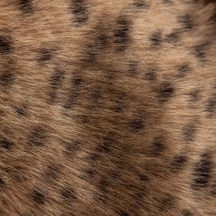 Brown Cheetah Print Fluffy Faux Fur Heart Cushion