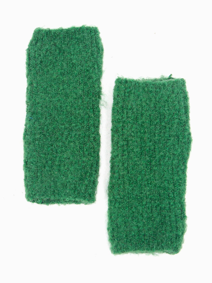 Forest Green Knitted Textured Wrist Warmers