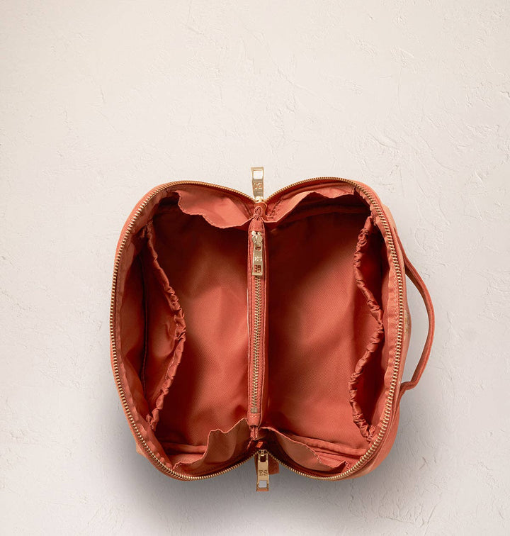 Elizabeth Scarlett Golden Elephants Open Flat Makeup Bag