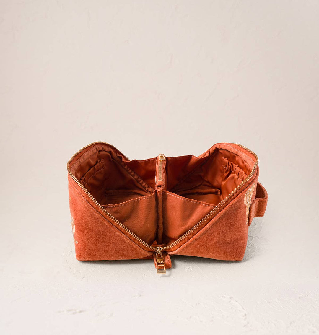 Elizabeth Scarlett Golden Elephants Open Flat Makeup Bag