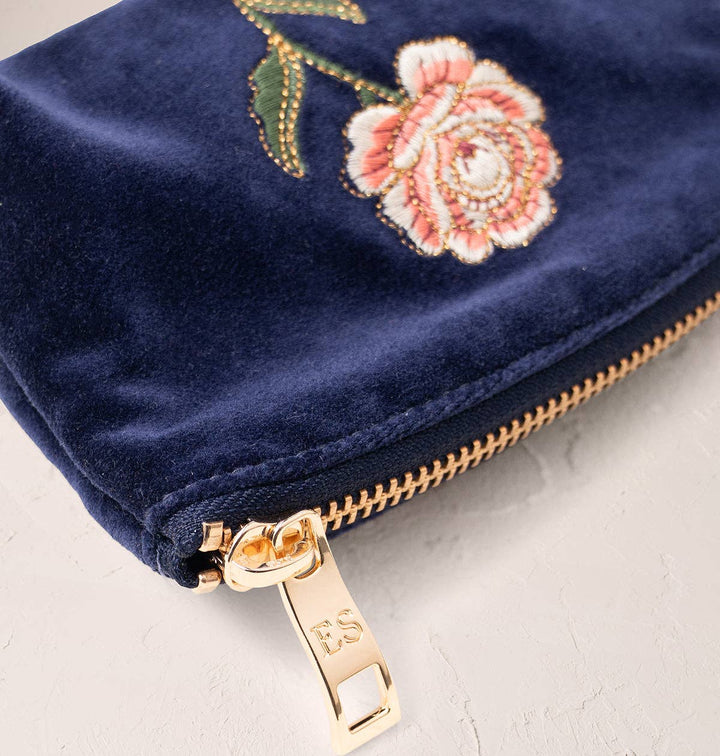 Elizabeth Scarlett Navy Rose Coin Purse