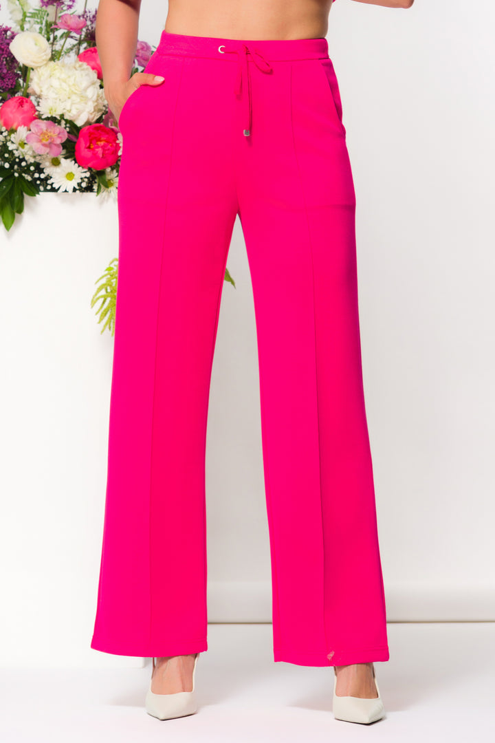 Elena Wang EW36043 Fuchsia Pink Jersey Trousers