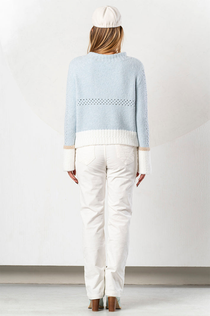 Elisa Cavaletti Blue Embroidered Jumper at Experience Boutique