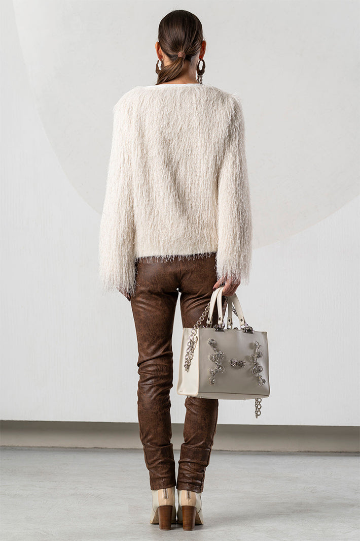 Elisa Cavaletti Cream Eyelash Knit Jumper at Experience Boutique