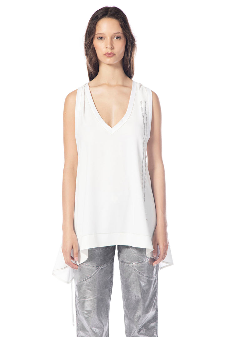 Elisa Cavaletti EJP249025301 Cream Vest Top - Experience Boutique