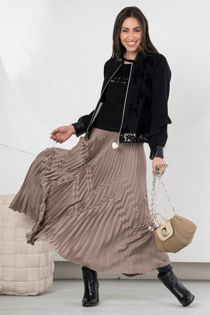 Elisa Cavaletti EJW257020801 Black Dogtooth Print Jacket