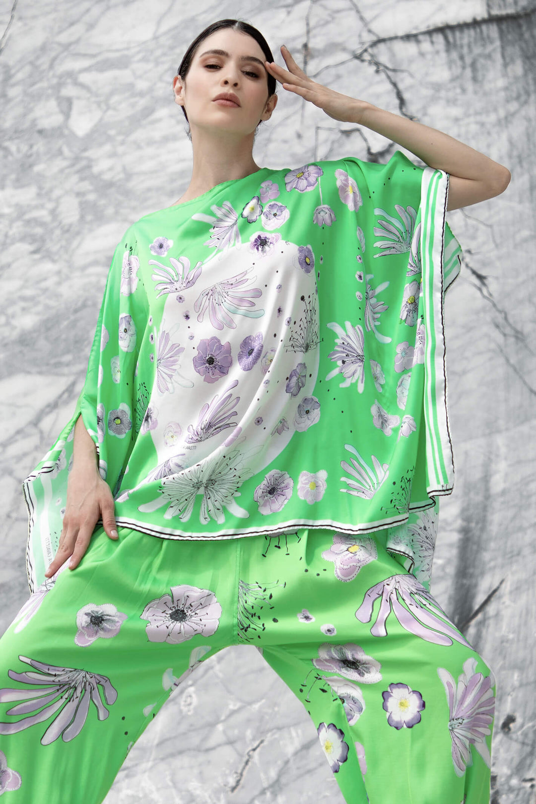 Elisa Cavaletti ELP230866700 Green Print Kaftan - Experience Boutique