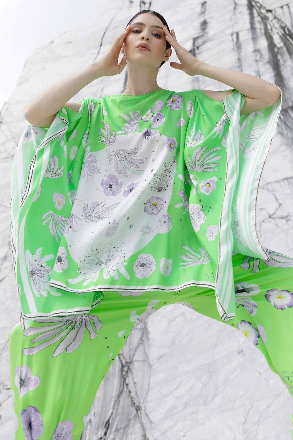 Elisa Cavaletti ELP230866700 Green Print Kaftan - Experience Boutique