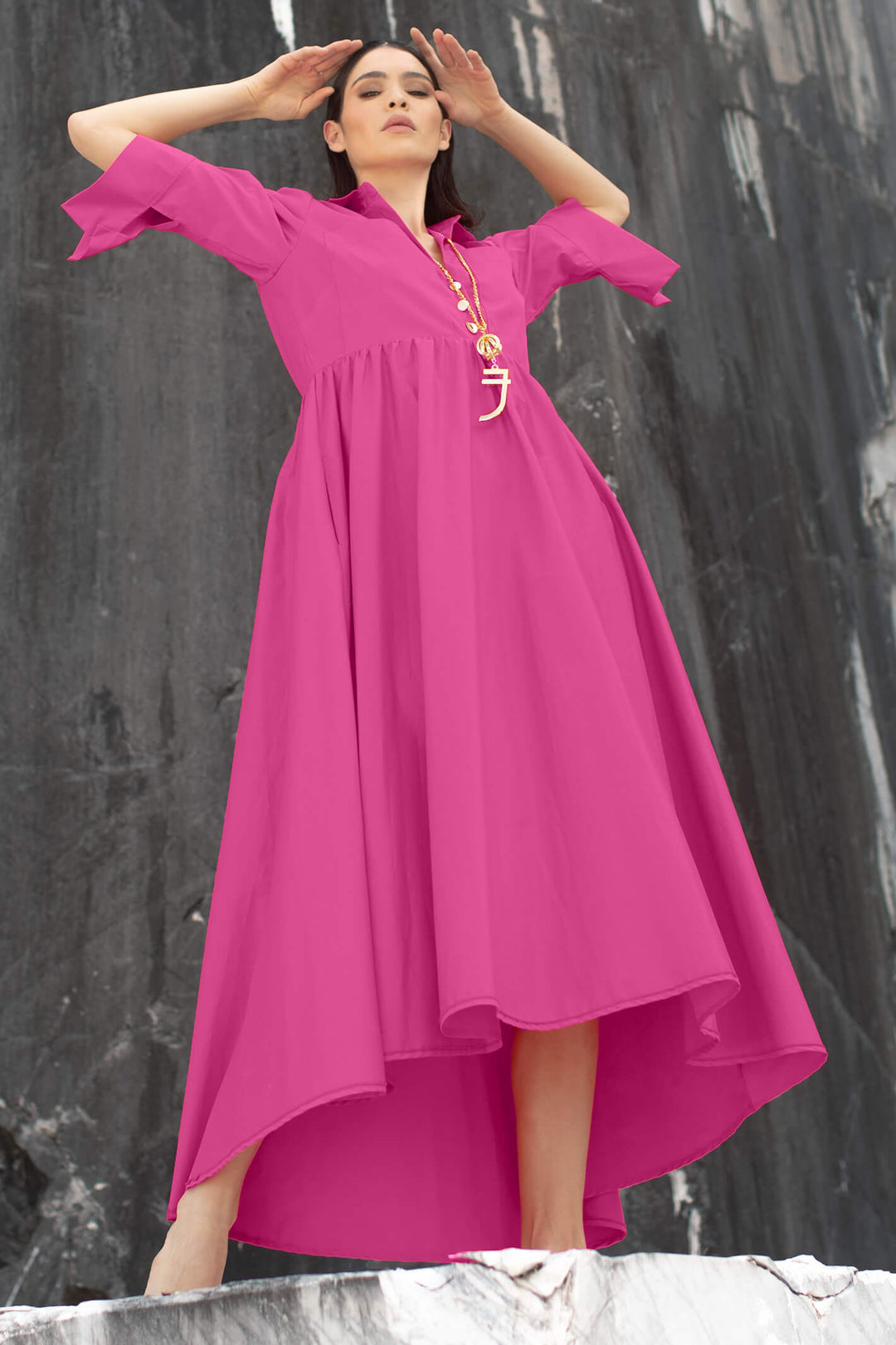 Elisa Cavaletti ELP232021705 Pink Maxi Dress - Experience Boutique