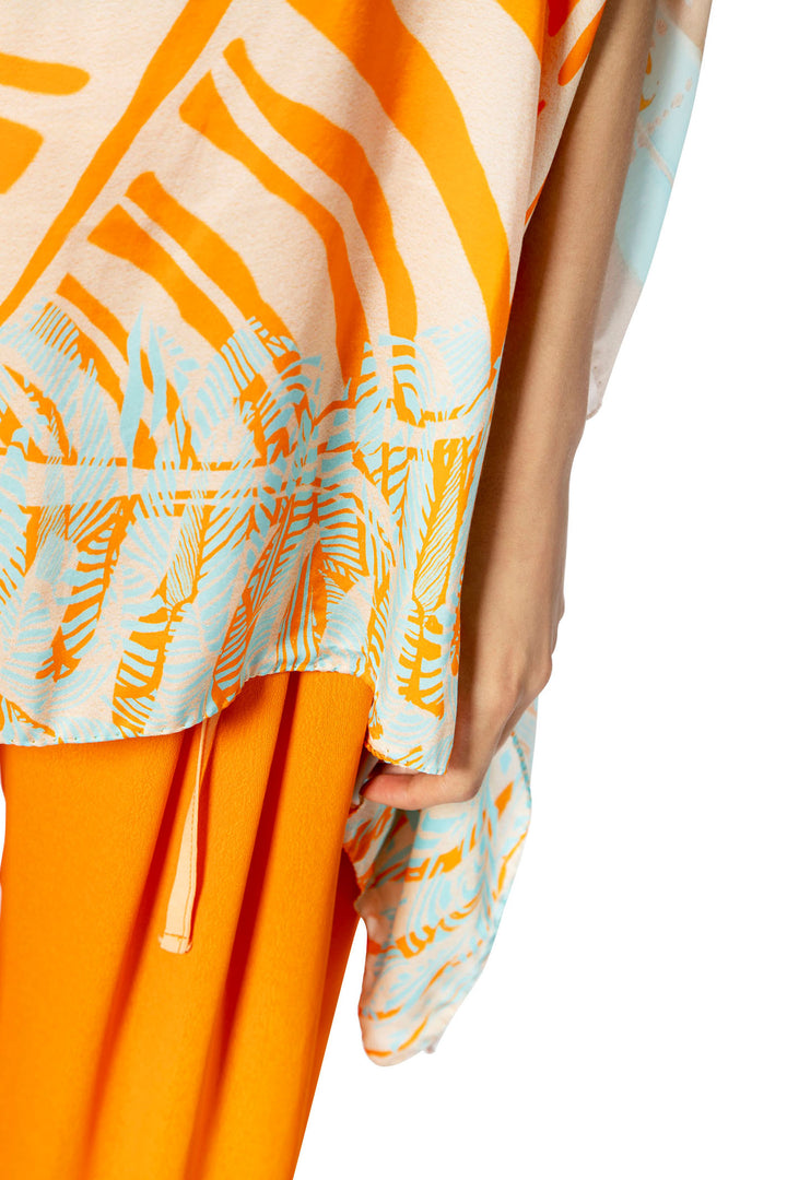Elisa Cavaletti ELP240866701 Orange Tropical Print Kaftan - Experience Boutique
