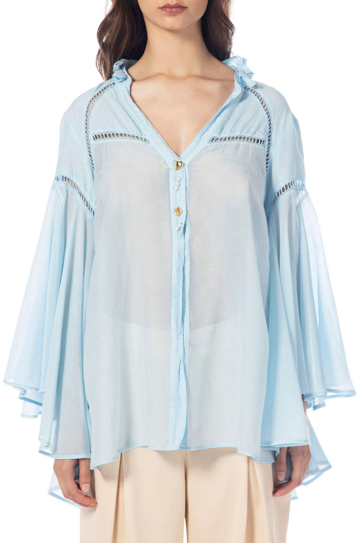 Elisa Cavaletti ELP241039700 16072 Blue Angel Sleeve Loose Fit Shirt