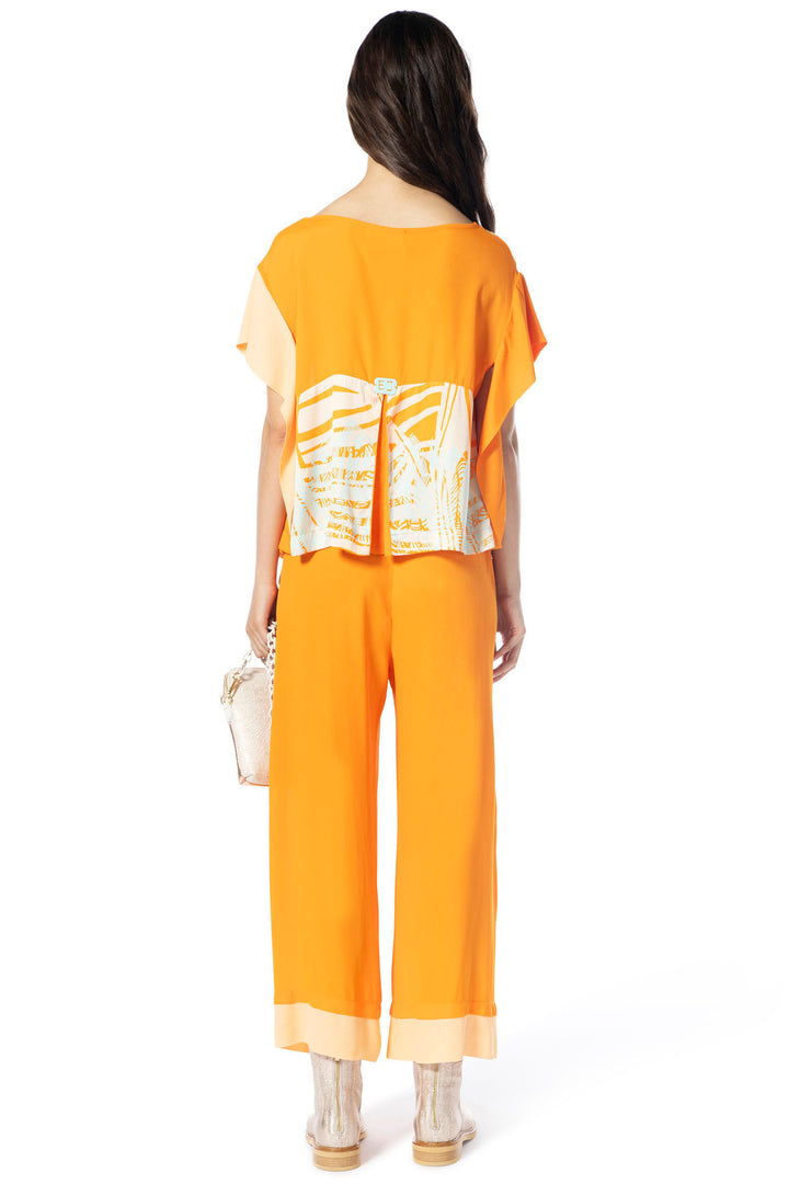 Elisa Cavaletti ELP245012706 Orange Palm Print Top - Experience Boutique