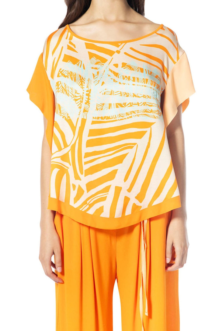 Elisa Cavaletti ELP245012706 Orange Palm Print Top - Experience Boutique