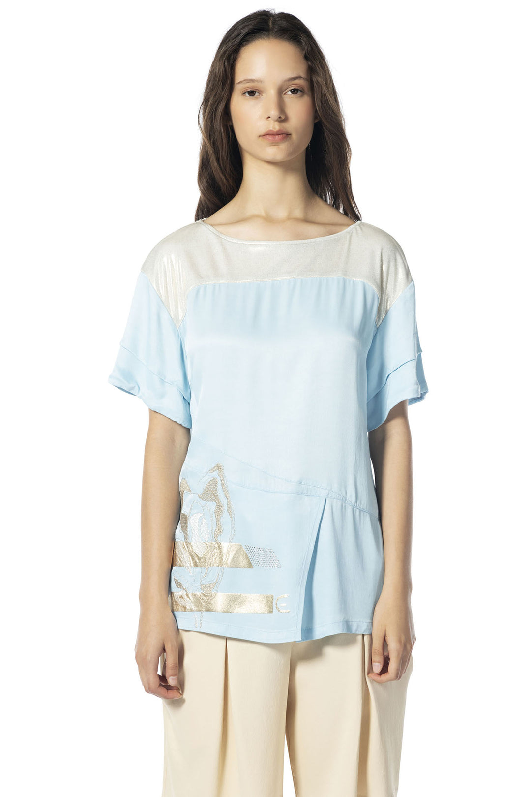 Elisa Cavaletti ELP245039702 Powder Blue Top - Experience Boutique