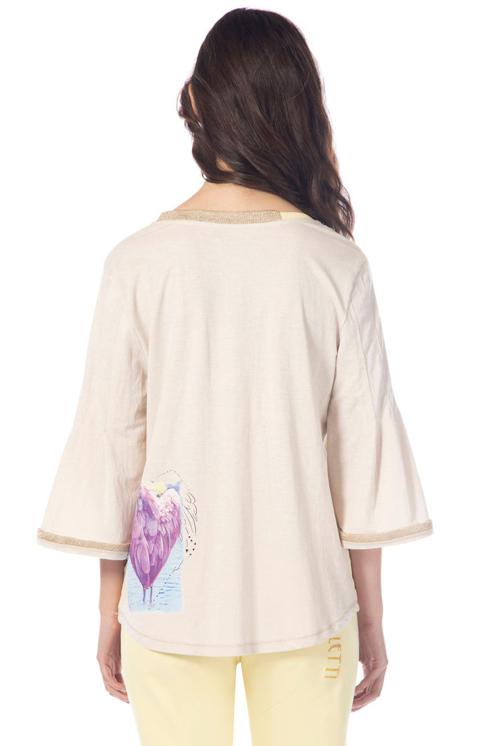 Elisa Cavaletti ELP245058600 Pastel Lemon Feather Top - Experience Boutique