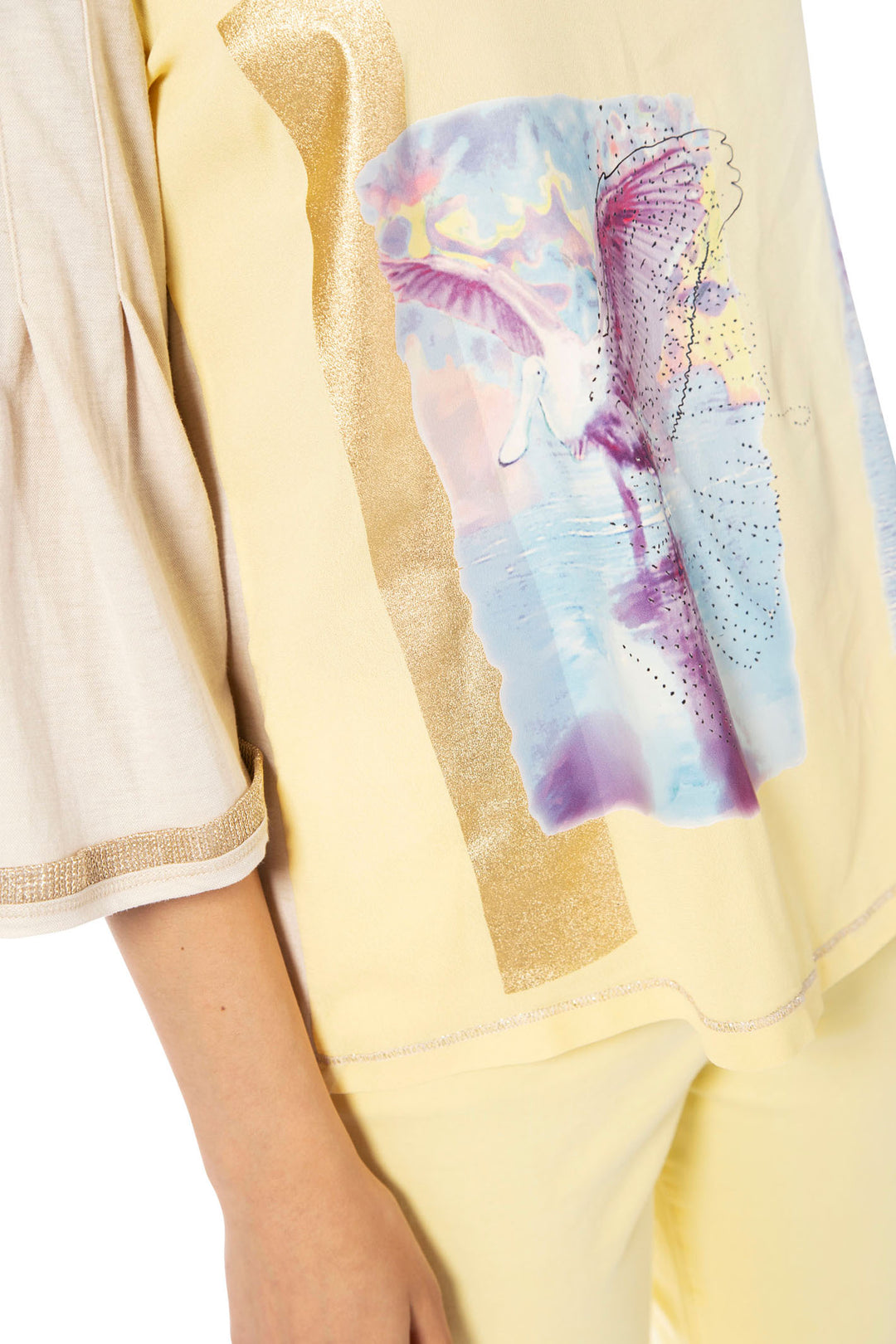 Elisa Cavaletti ELP245058600 Pastel Lemon Feather Top - Experience Boutique