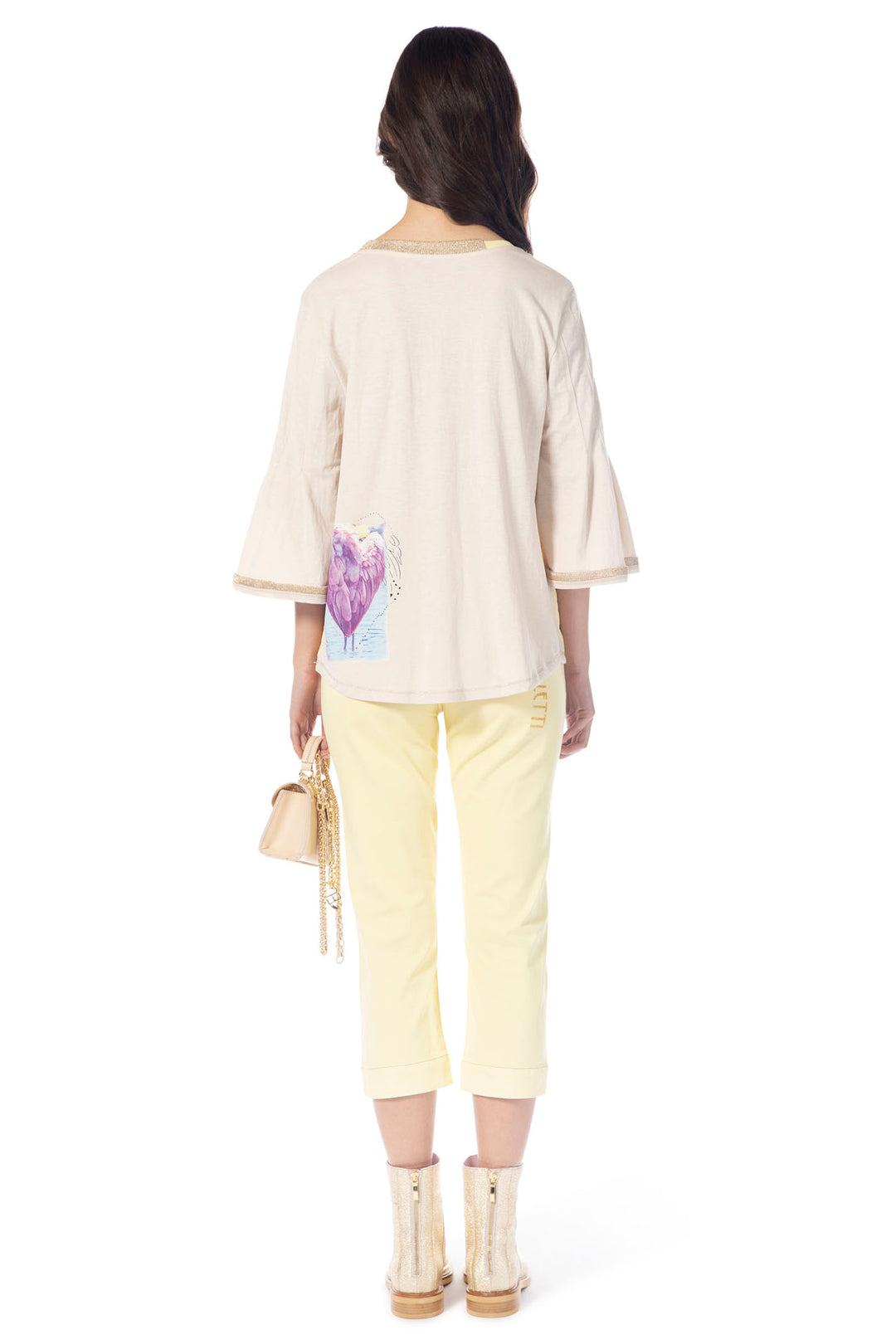 Elisa Cavaletti ELP245058600 Pastel Lemon Feather Top - Experience Boutique