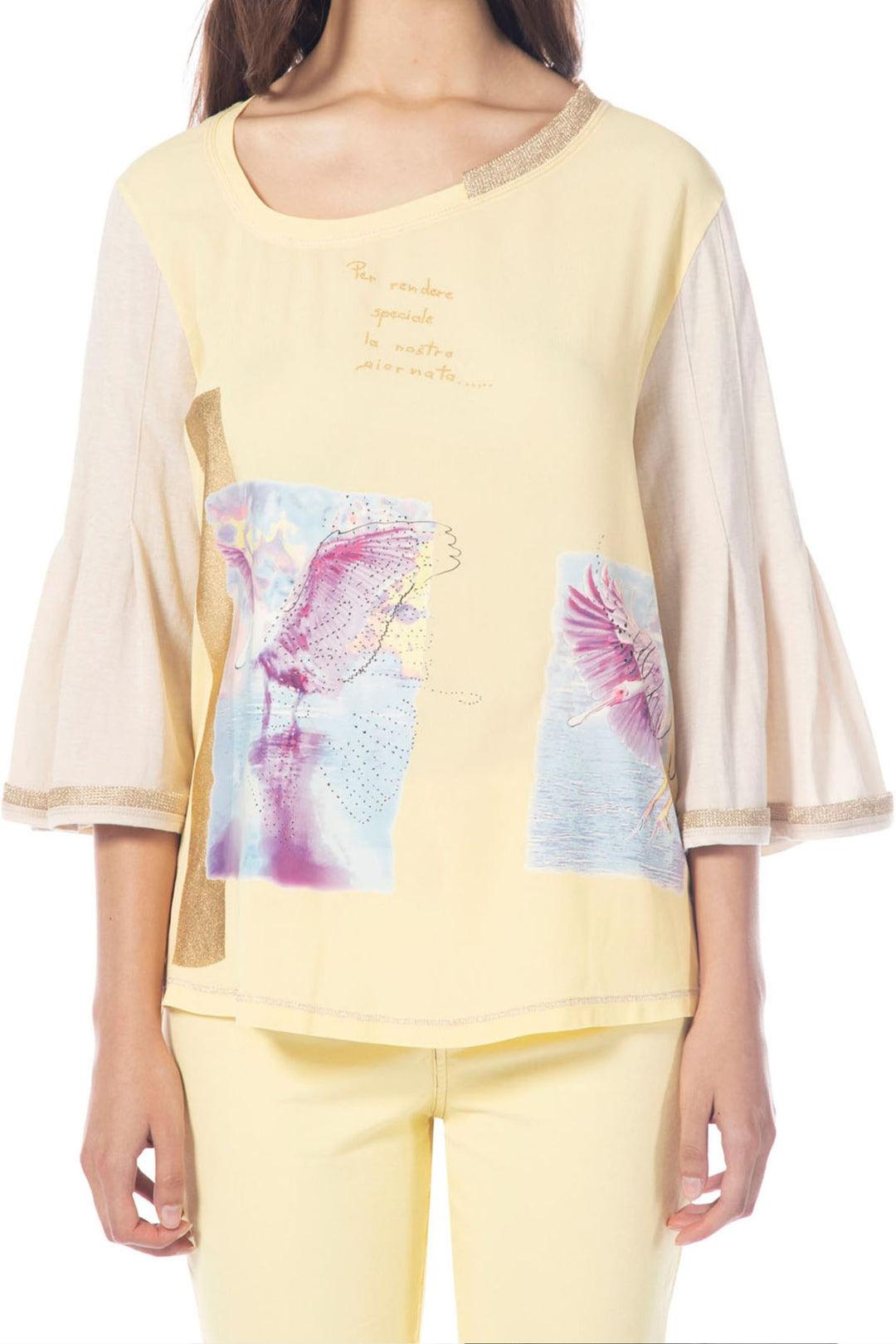 Elisa Cavaletti ELP245058600 Pastel Lemon Feather Top