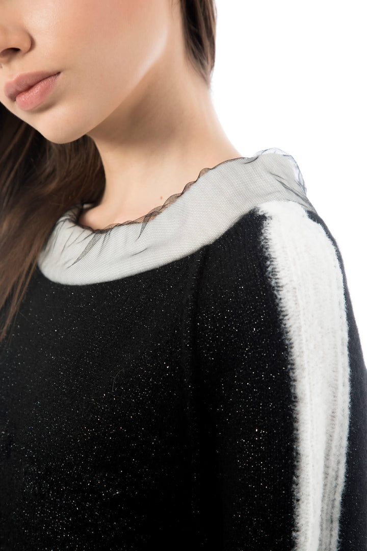 Elisa Cavaletti ELW234004600 02001 Black Lurex Knit Jumper - Experience Boutique
