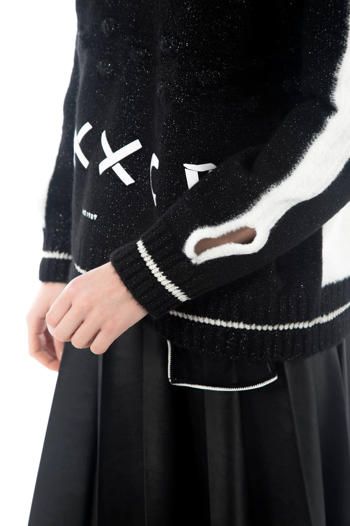 Elisa Cavaletti ELW234004600 02001 Black Lurex Knit Jumper - Experience Boutique