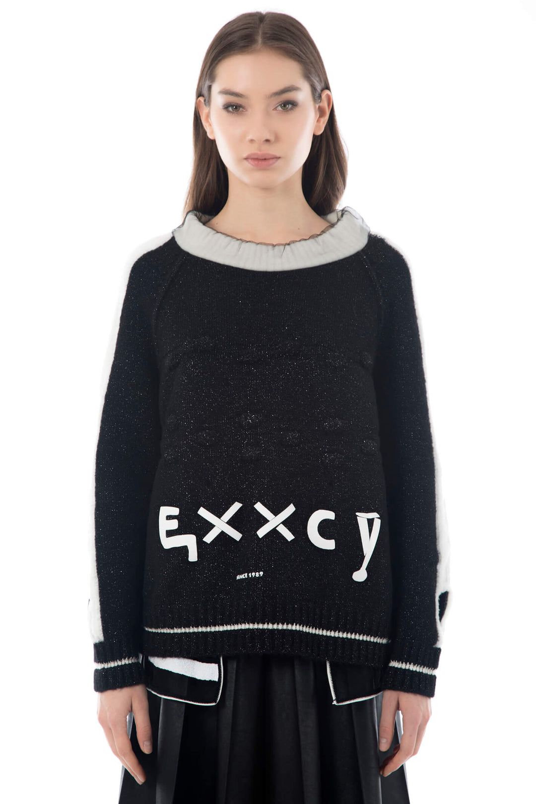 Elisa Cavaletti ELW234004600 02001 Black Lurex Knit Jumper - Experience Boutique