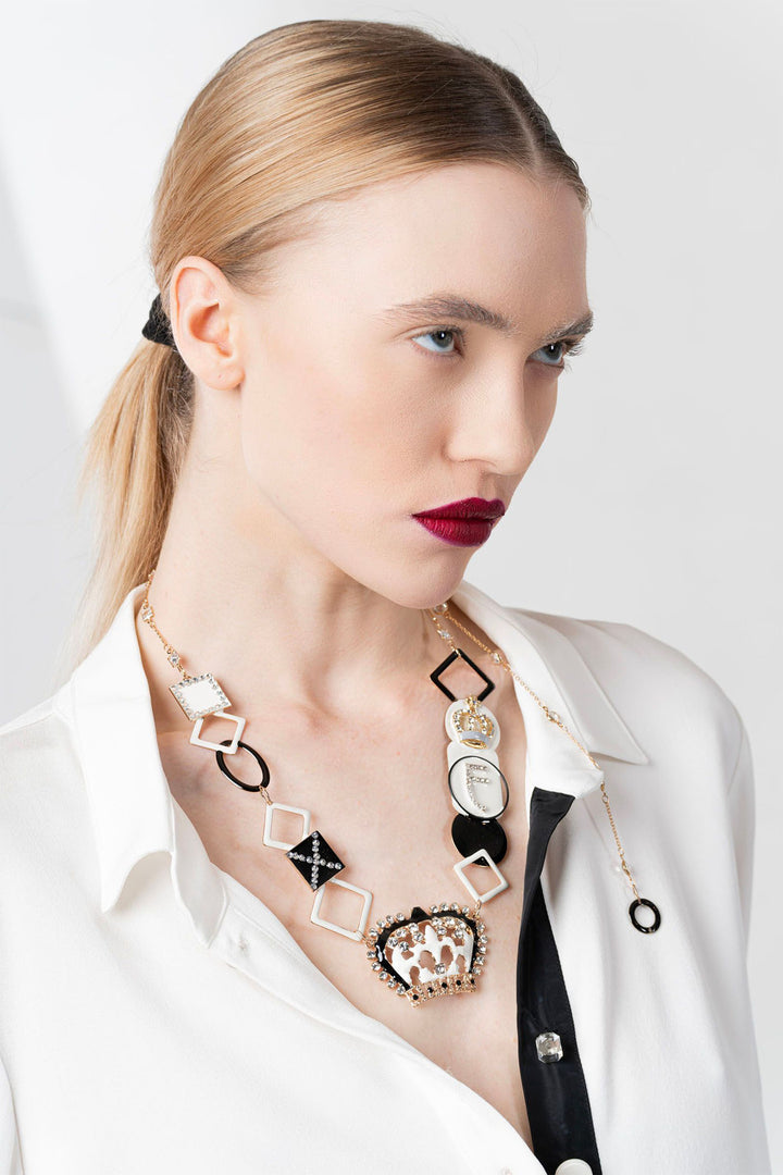 Elisa Cavaletti ELW240507301 Ivory Black Necklace - Experience Boutique