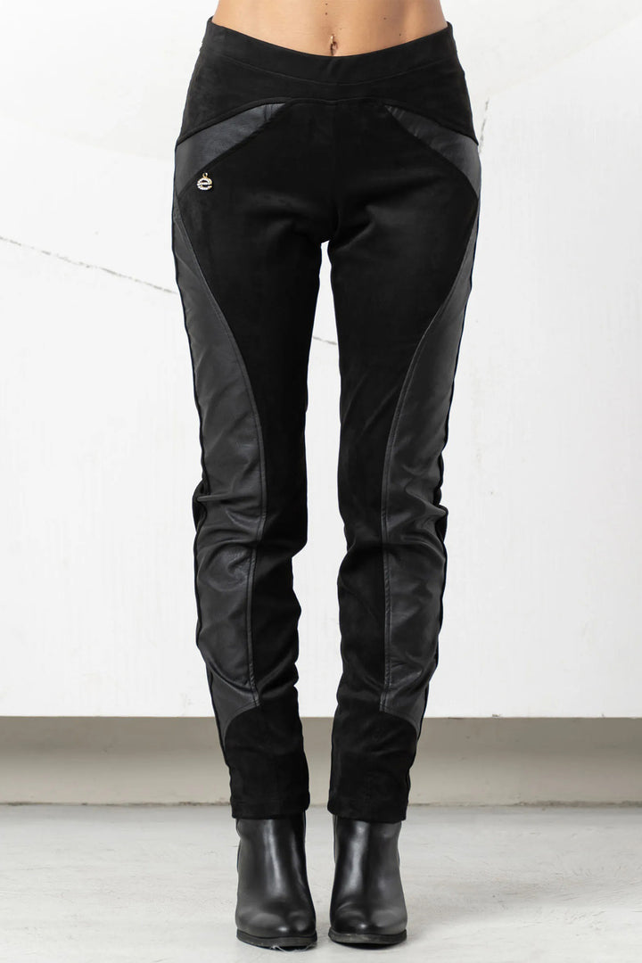 Elisa Cavaletti ELW256048710 Black Faux Suede Leggings