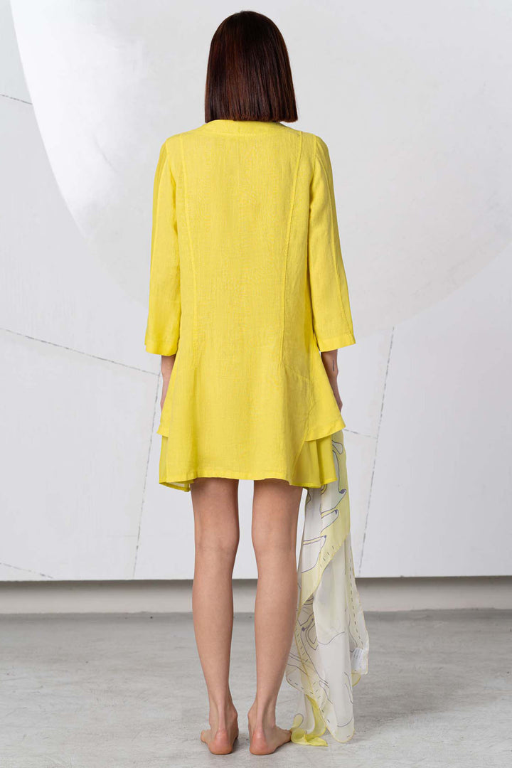 Elisa Cavaletti Kaftan Lime Linen EAP252050106 08061 - Experience Boutique