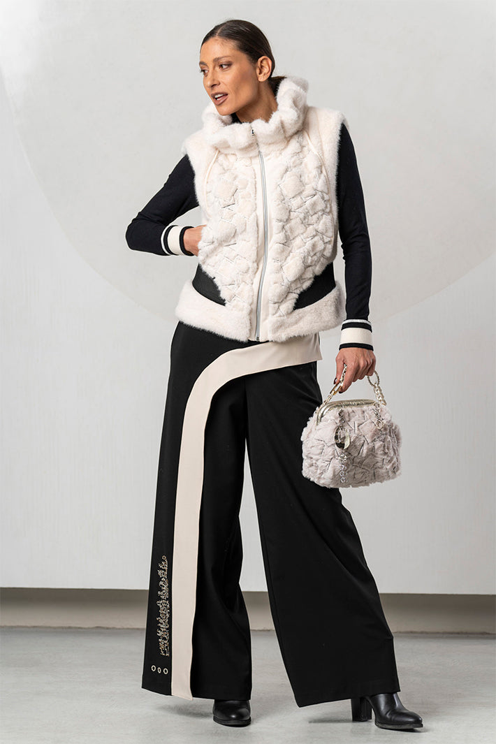 Elisa Cavaletti Off-White Faux Fur Gilet at Experience Boutique
