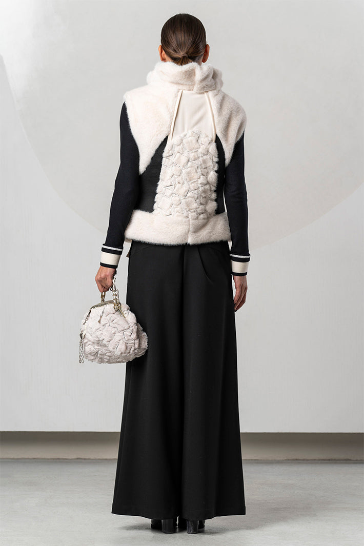 Elisa Cavaletti Off-White Faux Fur Gilet at Experience Boutique