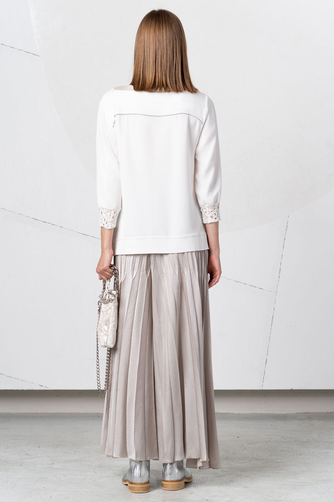 Elisa Cavaletti Pleated Trousers Pull-On Taupe EJP256023505 05079 - Experience Boutique
