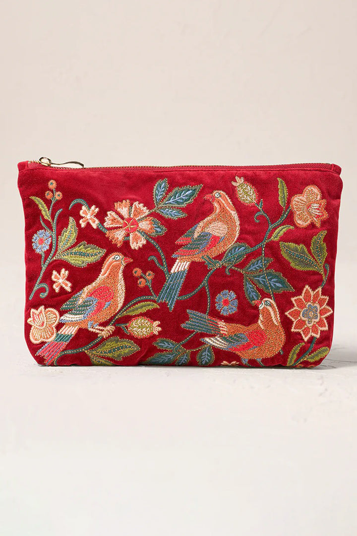 Elizabeth Scarlett Rouge Botanical Birds Everyday Pouch
