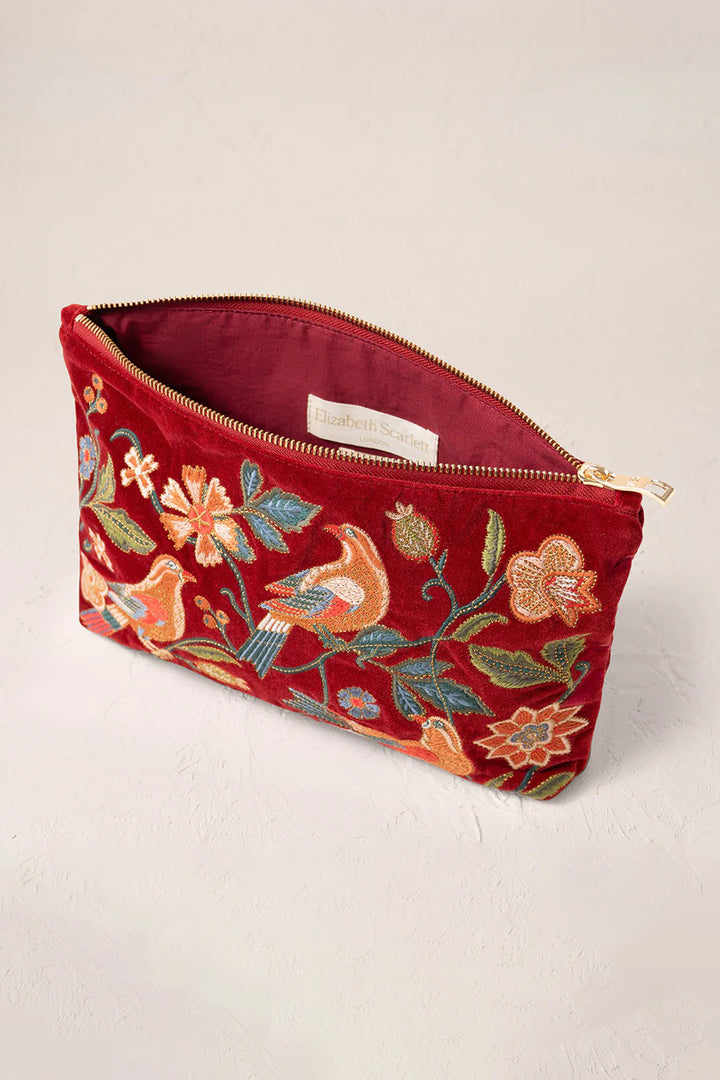 Elizabeth Scarlett Rouge Botanical Birds Everyday Pouch