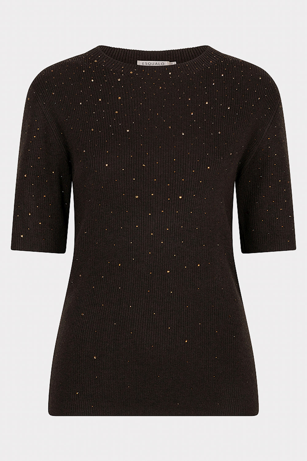 Esqualo 02539 Cacao Brown Gem Knitted Top, front