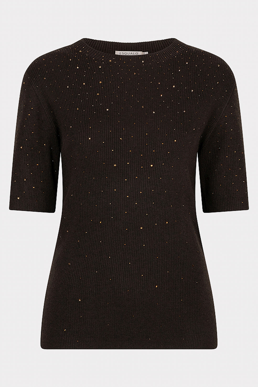 Esqualo 02539 Cacao Brown Gem Knitted Top, front