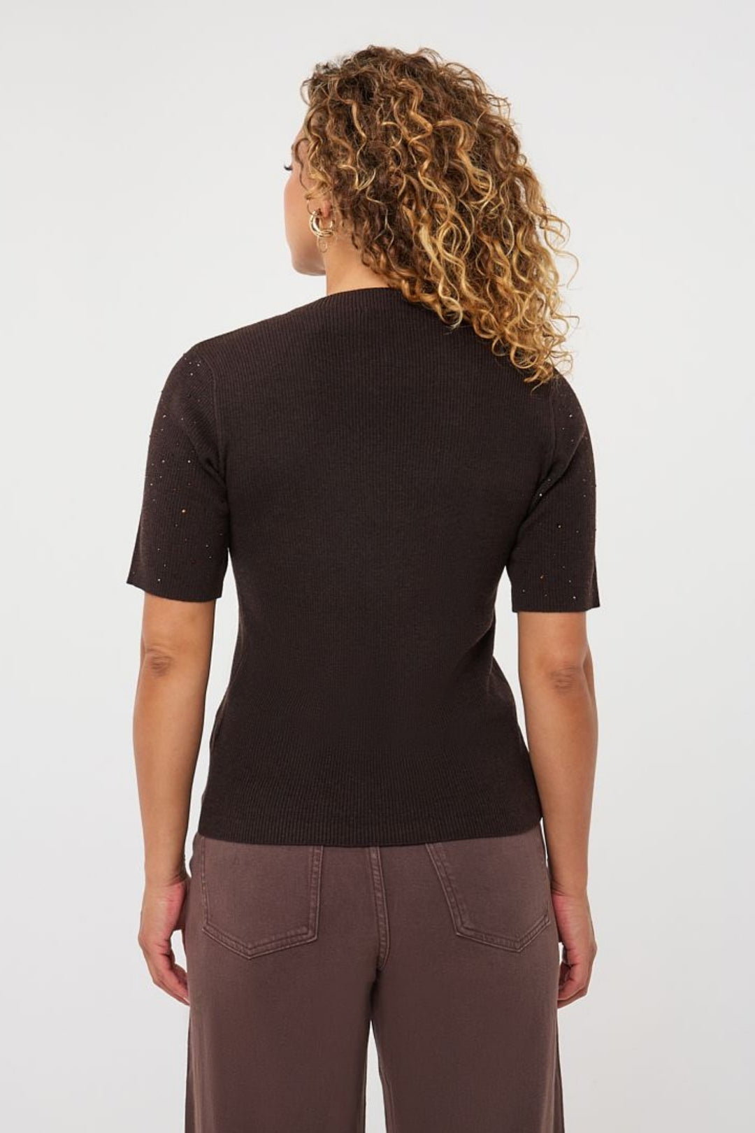 Esqualo 02539 Cacao Brown Gem Knitted Top