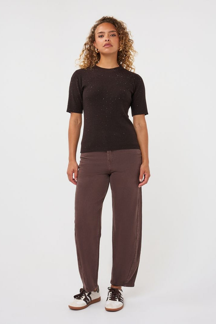 Esqualo 02539 Cacao Brown Gem Knitted Top