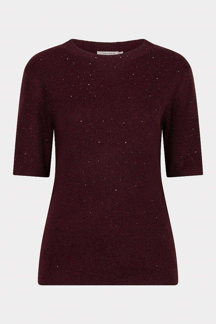 Esqualo 02539 Merlot Gem Knitted Top at Experience Boutique