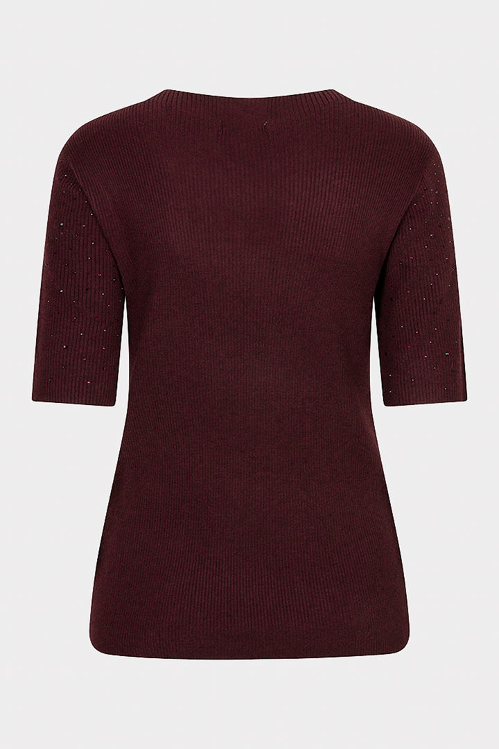 Esqualo 02539 Merlot Gem Knitted Top at Experience Boutique