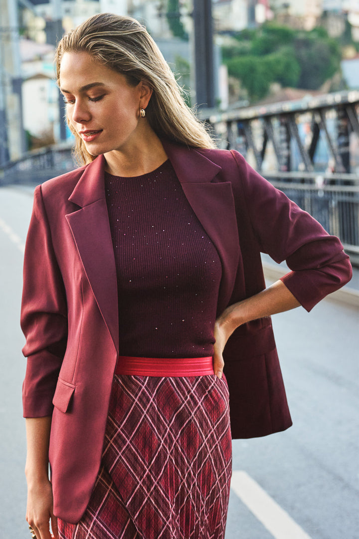 Esqualo 02539 Merlot Gem Knitted Top at Experience Boutique