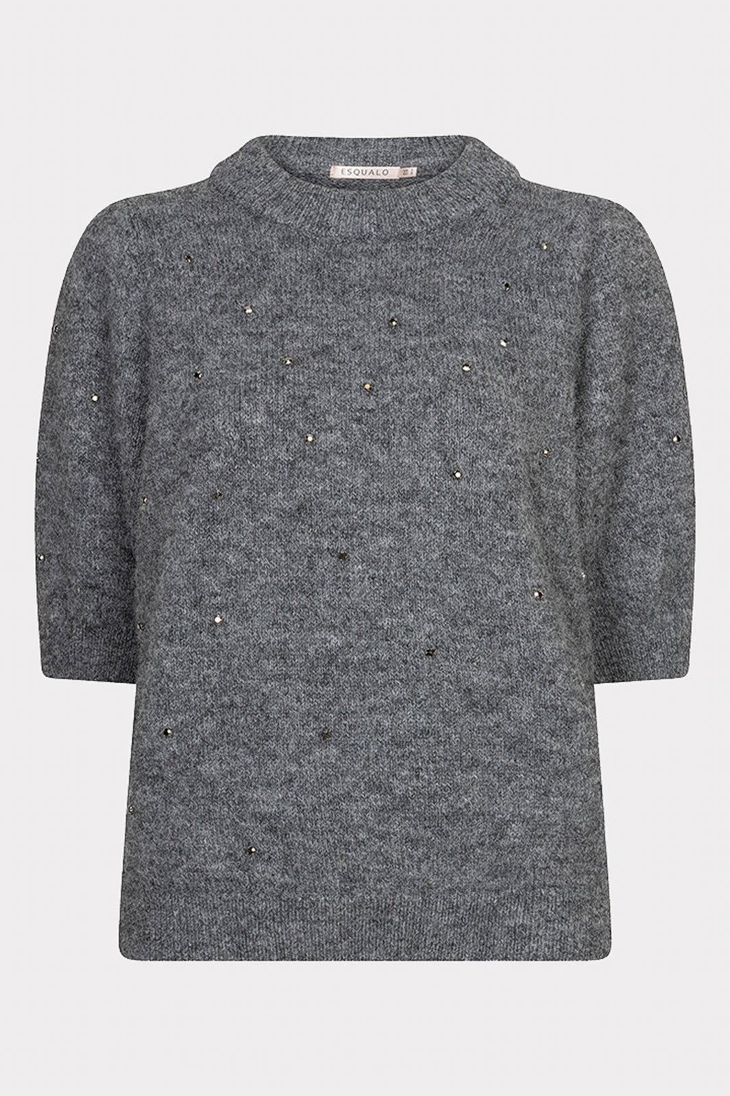 Esqualo 03504 Grey Scattered Diamond Knit Jumper at Experience Boutique