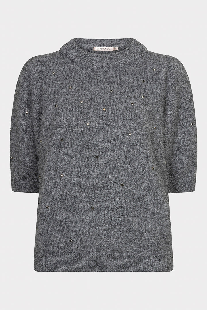 Esqualo 03504 Grey Scattered Diamond Knit Jumper at Experience Boutique