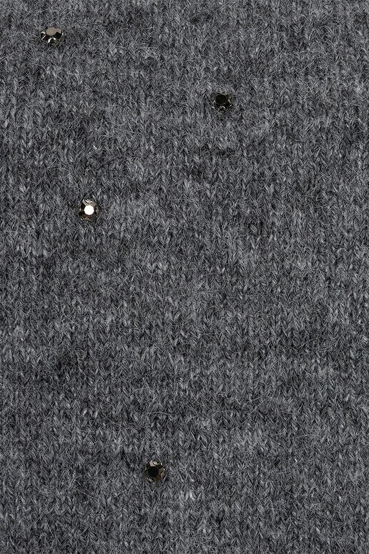 Esqualo 03504 Grey Scattered Diamond Knit Jumper at Experience Boutique