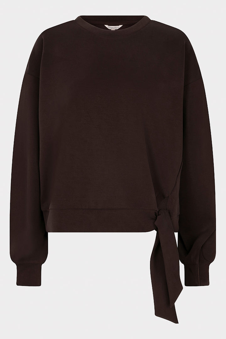 Esqualo 05502 Cocoa Sport Luxe Tie Sweater at Experience Boutique