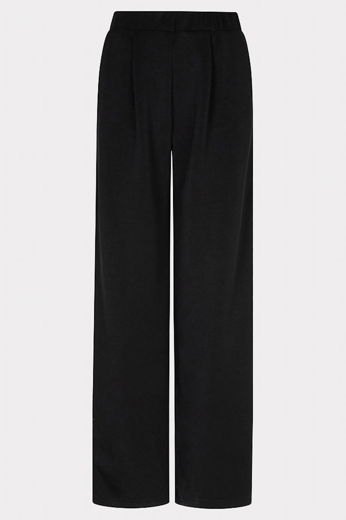 Esqualo 05505 Black Pleated Modal Trousers at Experience Boutique