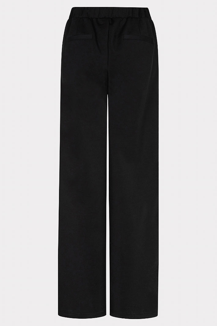 Esqualo 05505 Black Pleated Modal Trousers at Experience Boutique