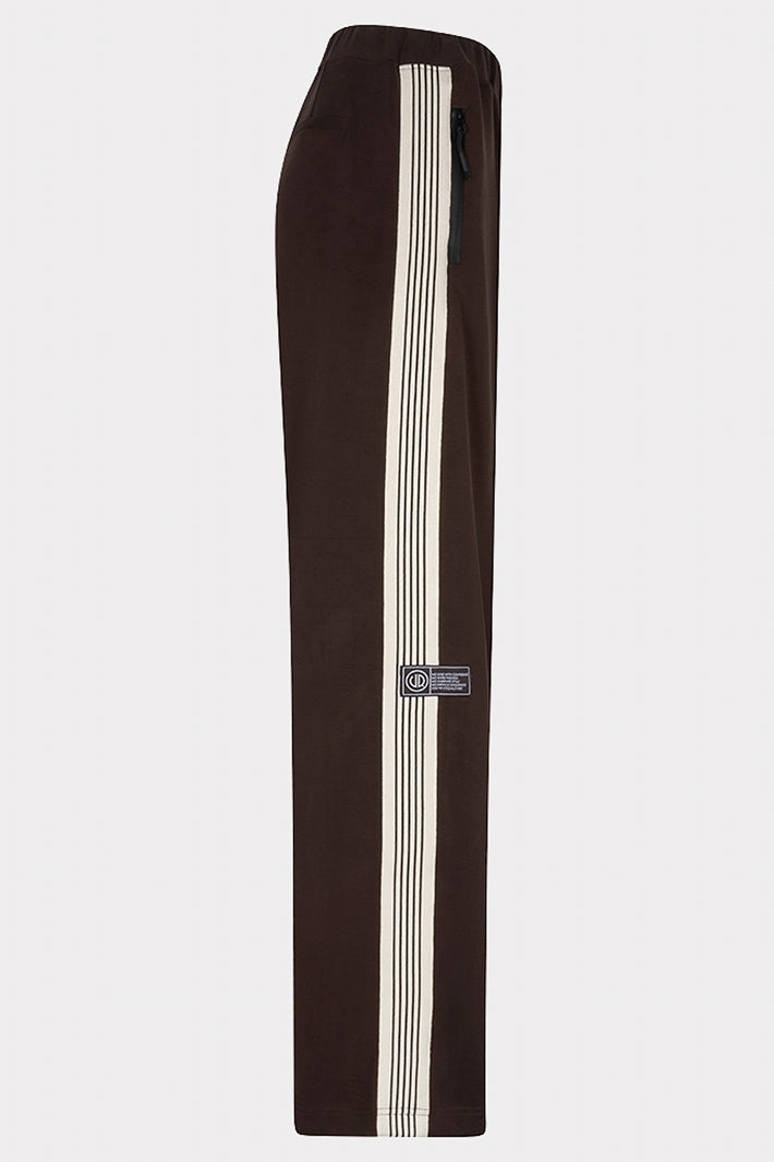 Esqualo 05506 Cacao Brown Pull-On Side Stripe Trousers at Experience Boutique